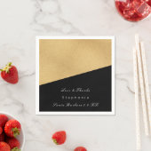 Minimal Black Gold Metal Bridal Corporate Wedding Serviette (Beispiel)