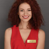 Minimal Black Gold Moderne Beruflich Namensschild