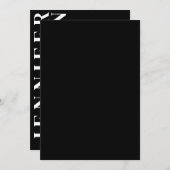 Minimal Black Hochzeit Einladungskarte Einladung (Vorne/Hinten)