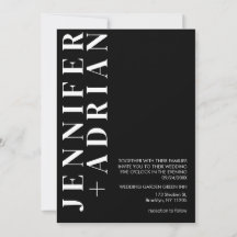 Minimal Black Hochzeit Einladungskarte