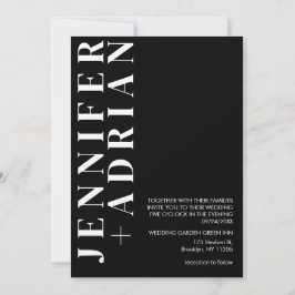 Minimal Black Hochzeit Einladungskarte Einladung