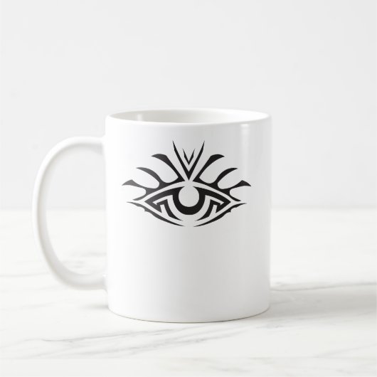 Minimal Black Ink Tattoo Style Artwork Kaffeetasse (Links)