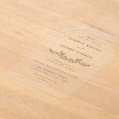 Minimal Black Line Art Wedding Arch Acryleinladungen (Ablage )