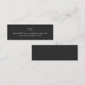 Minimal Black Mini Wedding Website Enclosure Card Visitenkarte (Vorne/Hinten)