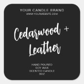 Minimal Black Modern Candle Product Label Quadratischer Aufkleber (Vorderseite)