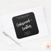 Minimal Black Modern Candle Product Label Quadratischer Aufkleber (Umschlag)