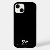 Minimal Black Modern Initial Monogram Case-Mate iPhone Hülle (Rückseite)