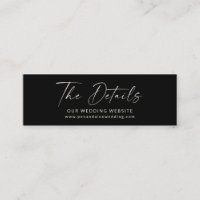 Minimal Black Modern Script Wedding Website Card