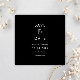 Minimal Black Modern Wedding Save The Date