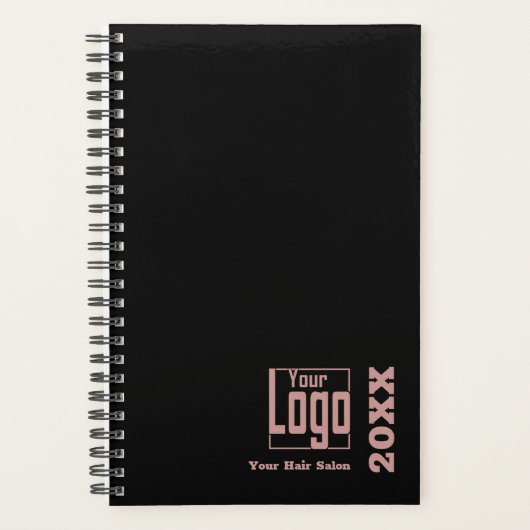 Minimal Black Pink Hair Stylist Terminkalender Planer (Vorderseite)