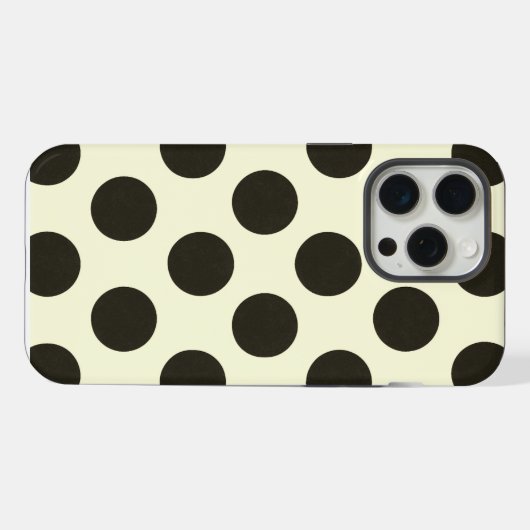 Minimal Black Polka Dot Pattern iPhone Hülle (Rückseite (Horizontal))