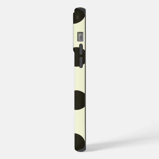 Minimal Black Polka Dot Pattern iPhone Hülle (Linke Seite)