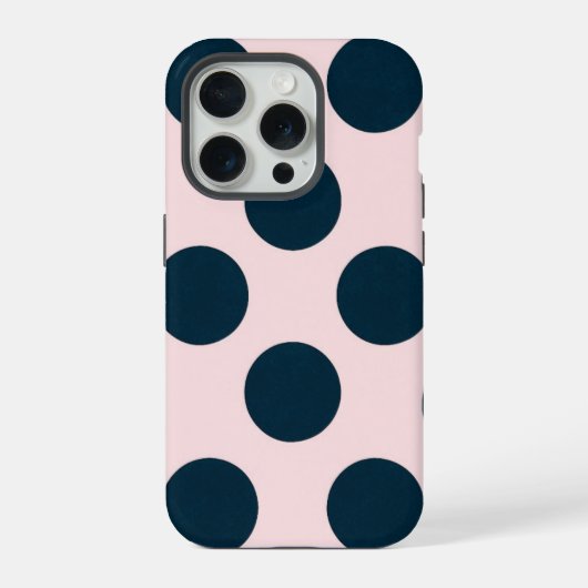 Minimal Black Polka Dot Pattern iPhone Hülle (Rückseite)