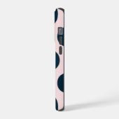 Minimal Black Polka Dot Pattern iPhone Hülle (Linke Seite)