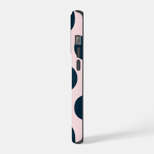 Minimal Black Polka Dot Pattern iPhone Hülle (Linke Seite)