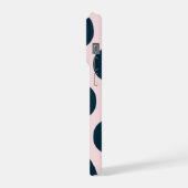 Minimal Black Polka Dot Pattern iPhone Hülle (Linke Seite)