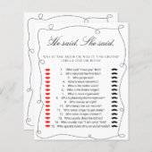 Minimal Black sagte er. Sie sagte Brautparty Game (Vorne/Hinten)