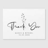 Minimal Black Script Botanical Dankeschön Karte (Vorderseite)