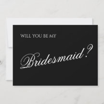 Minimal Black Script Bridesmaid Vorschlag