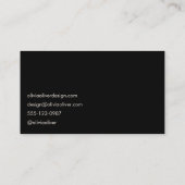 Minimal Black Script Calligraphy Elegant Moderne Visitenkarte (Rückseite)