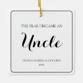 Minimal Black Script Einfache Weihnachts Onkel Keramikornament (Vorderseite)