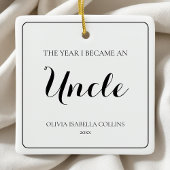 Minimal Black Script Einfache Weihnachts Onkel Keramikornament