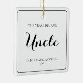 Minimal Black Script Einfache Weihnachts Onkel Keramikornament (Rechts)