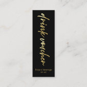 Minimal Black Script-Event Drink Voucher Card Treuekarte (Vorderseite)