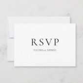 Minimal Black Script Modern Muslim Wedding RSVP Karte (Vorderseite)