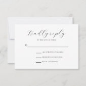 Minimal Black Script Modern Muslim Wedding RSVP Karte (Rückseite)