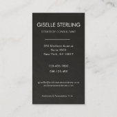 Minimal Black Slate Stone Professional Photo Visitenkarte (Rückseite)