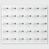 Minimal Black Typography With Bunny Happy Easter Geschenkpapier (Flach)