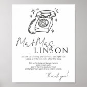 Minimal Black Voicemail Audio Gästebuch Hochzeit (Vorne)