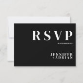 Minimal Black Wedding RSVP Card Einladung (Rückseite)