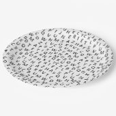 Minimal Black White Alphabet Pattern  Pappteller (Schrägansicht)