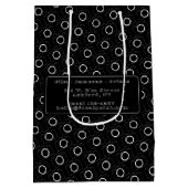  Minimal Black & White Camera Pattern Photography Mittlere Geschenktüte (Rückseite)