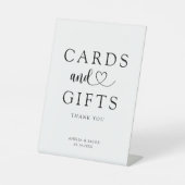Minimal Black & White Cards & Gifts Wedding Sockelschild (Vorderseite)