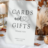 Minimal Black & White Cards & Gifts Wedding Sockelschild