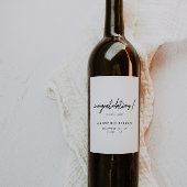 Minimal Black & White Congratulations Graduate Weinetikett