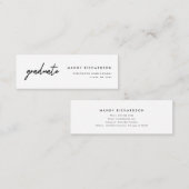Minimal Black & White Graduation Name Card Insert Mini Visitenkarte (Vorne/Hinten)