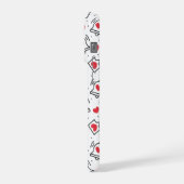 Minimal Black & White Heart Notification Pattern iPhone Hülle (Linke Seite)