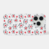 Minimal Black & White Heart Notification Pattern iPhone Hülle (Rückseite (Horizontal))