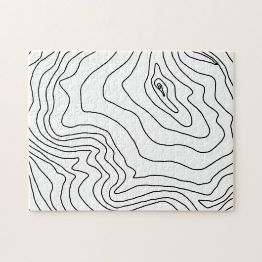 Minimal Black & White line art Modern Design Puzzle (Horizontal)