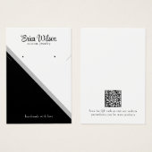 Minimal Black White Necklace Earring Display Card (Vorne & Hinten)