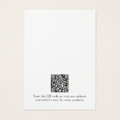Minimal Black White Necklace Earring Display Card (Rückseite)