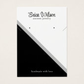 Minimal Black White Necklace Earring Display Card (Vorderseite)