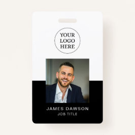 Minimal Black & White Office Mitarbeiter Foto ID Q Ausweis