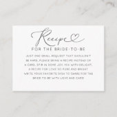 Minimal Black & White Recipe Card Begleitkarte (Vorderseite)