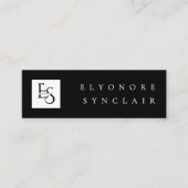 Minimal Black White Script Lash Logo Qr Code Mini Visitenkarte (Vorderseite)