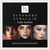 Minimal Black White Script Lash Photo Logo Fensteraufkleber (Blatt)